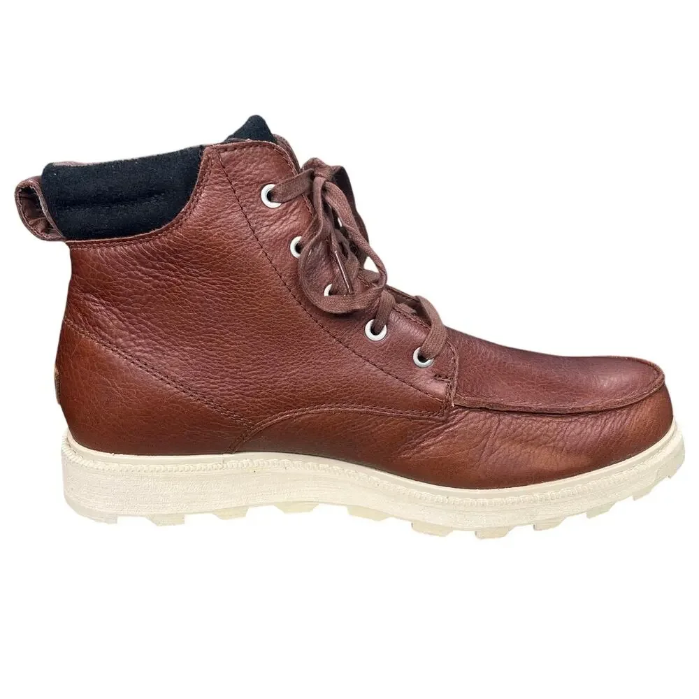 Sorel Men's Madson II Moc Toe Brown Waterproof Leather Boots Size 10.5
